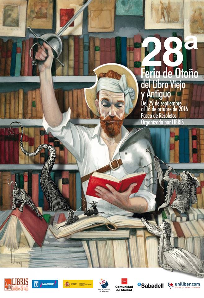 El reconocido ilustrador madrileño Fernando Vicente, también se ha sumado al homenaje con el diseño del cartel de esta edición, que está dedicado al Quijote.